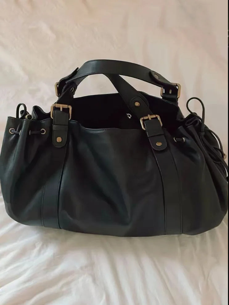 2025 Sac à main à bandoulière Simple pour femmes, sac Boston élégant et polyvalent, sac de travail intérieur en Polyester doux