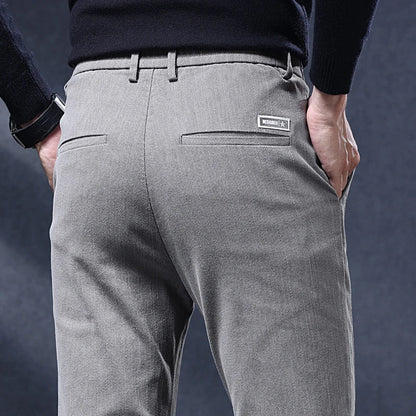Classic Slim Fit Mens Casual Pants Breathable Straight Stretch Korean Business Trousers Spring Autumn New Fashion Male Clothing