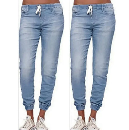 Denim Pants Casual Loose Slim Fit Stretch Long Trousers