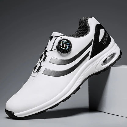 New Men's Fashion Casual sports shoes, Comfortable Hovershoe sole, Outdoor Leisure Walking cycling, Golf shoes, black and White