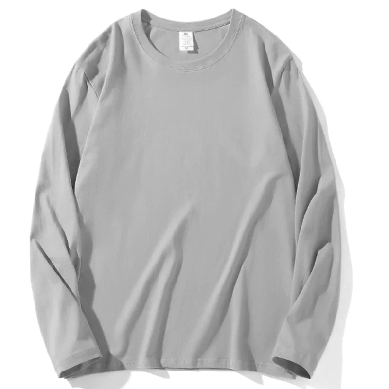 2026 Autumn Women Leisure Cotton Daily Long Sleeve Tops Lady Versatile Round Neck Baggy Clothes Female Concise Solid T-shirts