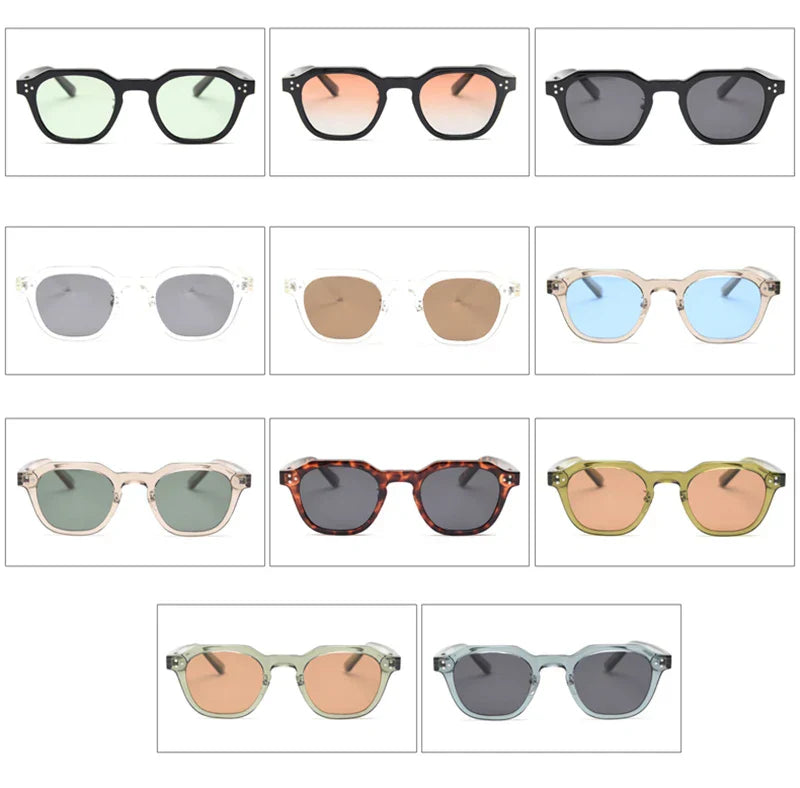 retro sun glasses for women TR90 frame polygon polarized sunglasses uv400 male green brown 2023 summer