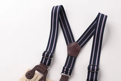 Kid Boy Formal Birthday Outfit Suit Toddler Gentleman Wedding Striped Vest Shirt 1-6 Years Baby Pants Boys Ceremony Outerwear