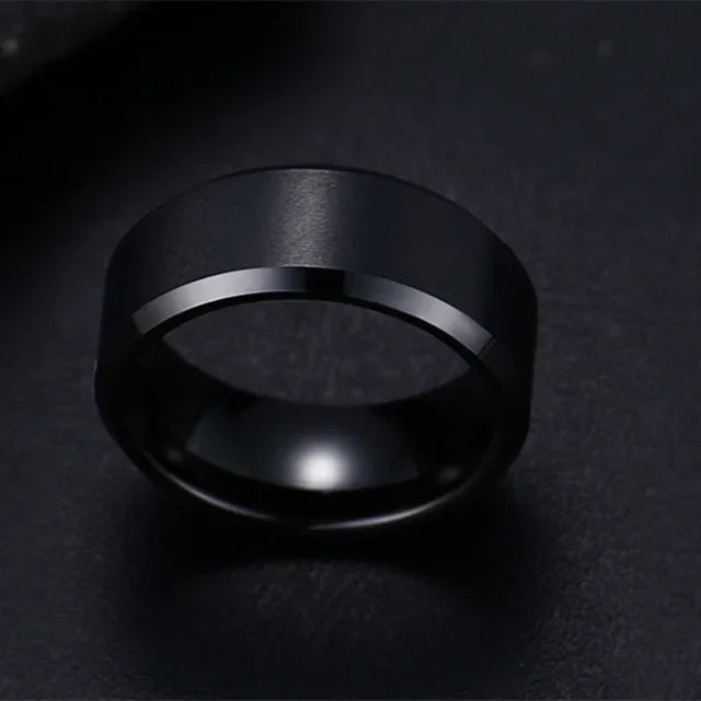 Jewelry Ring for Women Stainless Steel Black Rings Wedding Engagement