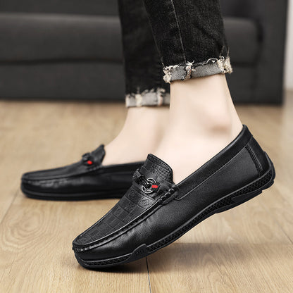 Fashion Leather Men Casual Shoes Slip on Formal Loafers Luxury Brand Comfortable Men Italian Soft Male Driving Shoes