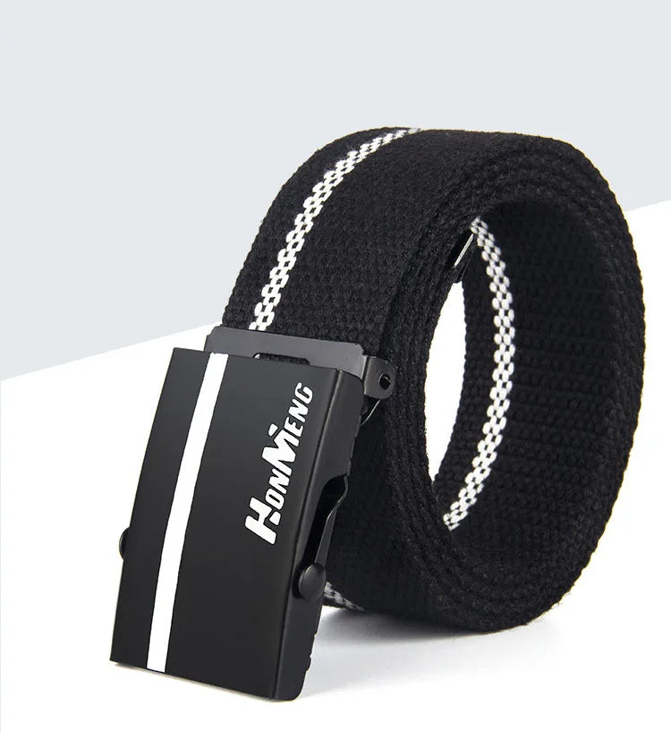 White Blue Black Military Automatic Buckle Nylon Belt Outdoor Hunting Multifunctional Tactical Canvas Belt High Quality Men Belt