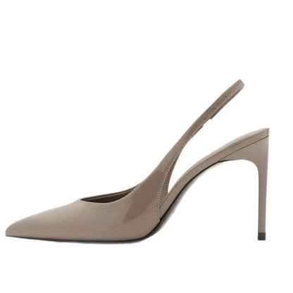 Brown Satin Slingback Women Pumps Sexy Pointed Toe Stiletto High Heels for Ladies Elegant Dress Shoes Comfortable Office Shoes