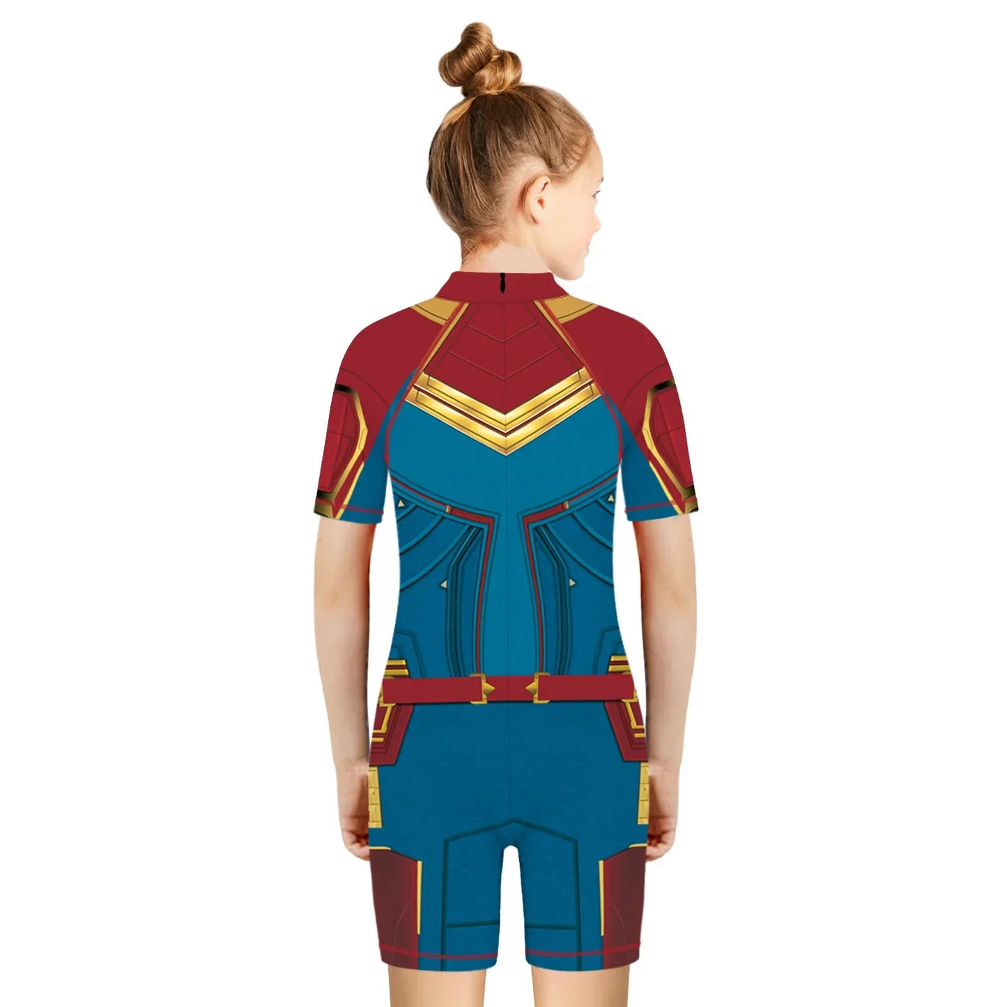Children One Pieces Swimsuit Superhero 3D Print Playsuit Child Short Sleeve Swimwear Beach Bathing Suit Swim Wear For Boys Girls