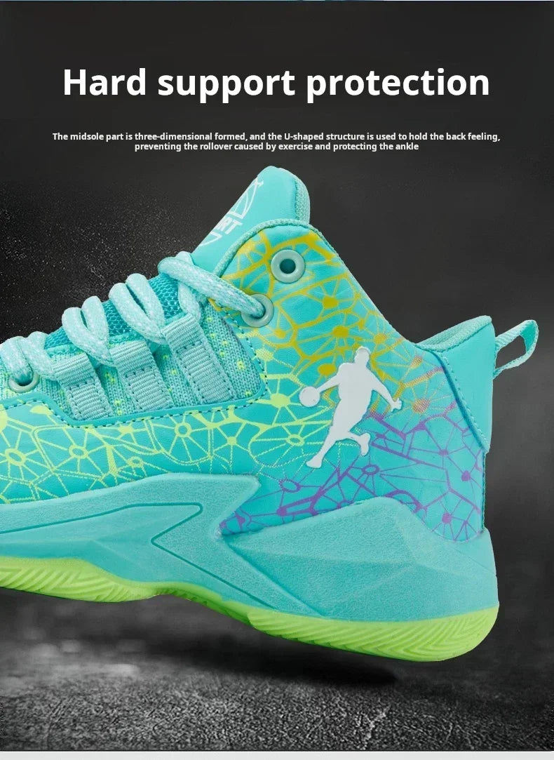 New Children's Sports Shoes Medium and Large Children's Mesh Boys Training Shoes Boys Basketball Footwear 2024 Spring and Summer
