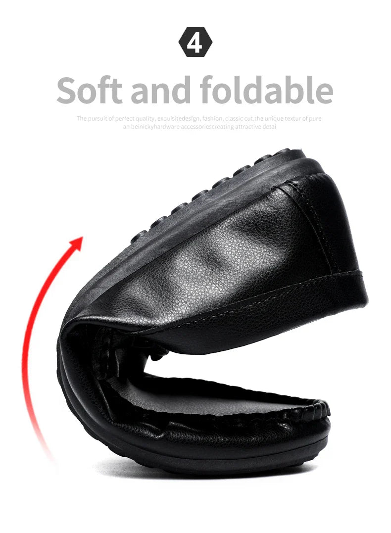 Mocassins Minimalistas Masculinos Sapatos Casuais de Couro Confortáveis Para Homens Sapatos de Condução Antiderrapantes Sapatos de Escritório Slip-on Tamanho Grande 46