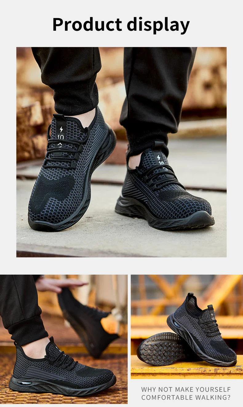 Men's safety shoes, breathable work sports shoes, puncture and smash resistant work boots, safety protective shoesTactical Boots