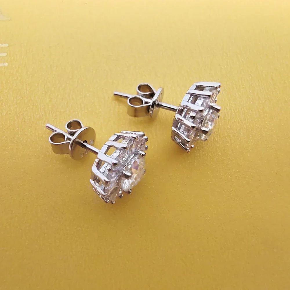 0.5CT 5MM D Moissanite Earrings S925 Silver Passed the Diamond Test Women Jewelry Wedding Party Birthday Gift