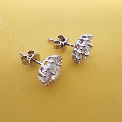 0.5CT 5MM D Moissanite Earrings S925 Silver Passed the Diamond Test Women Jewelry Wedding Party Birthday Gift