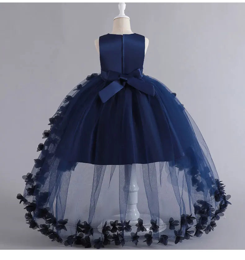 Kids for Girl's 3 to 12 years old Formal Evening Trailing Dress Sleeveless Princess Fluffy Cake Dinner Performance Dance