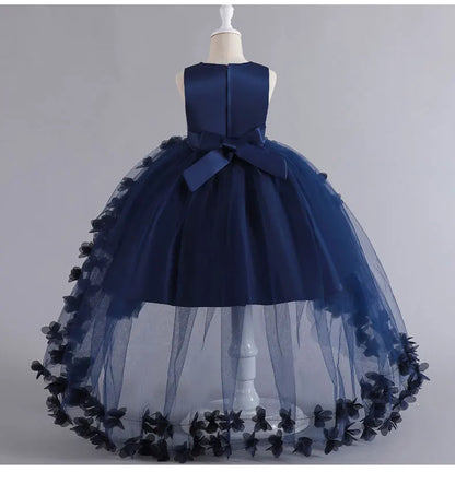 Kids for Girl's 3 to 12 years old Formal Evening Trailing Dress Sleeveless Princess Fluffy Cake Dinner Performance Dance