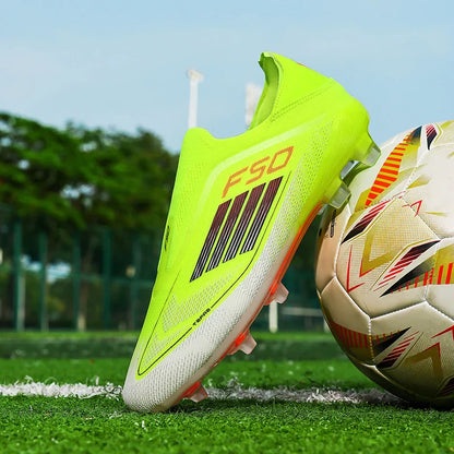 Men Football Boots Training Cleats Soccer Shoes FG Ultralight Breathable Drop Shipping Match Sport Long Spikes Indoor Sneakers