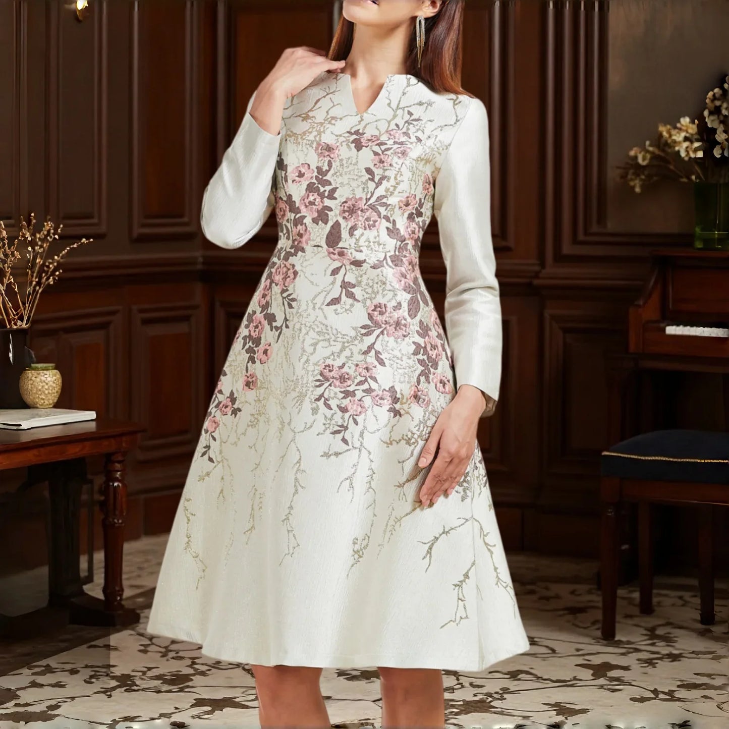Fall/Winter New Style Retro Elegant Jacquard Dress - party dresses for women halloween dresses for women