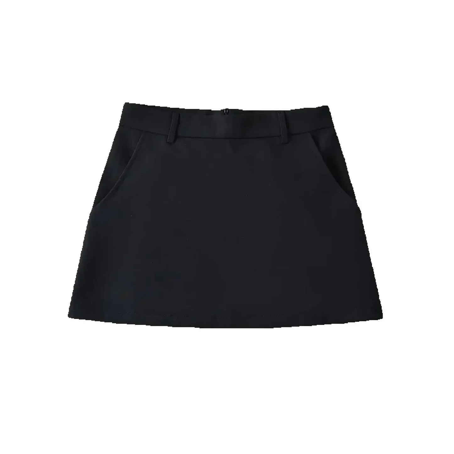 Women Fashion Solid Back Zipper A-Line Mini Skirt Vintage High Waist Female Chic Lady Skirts