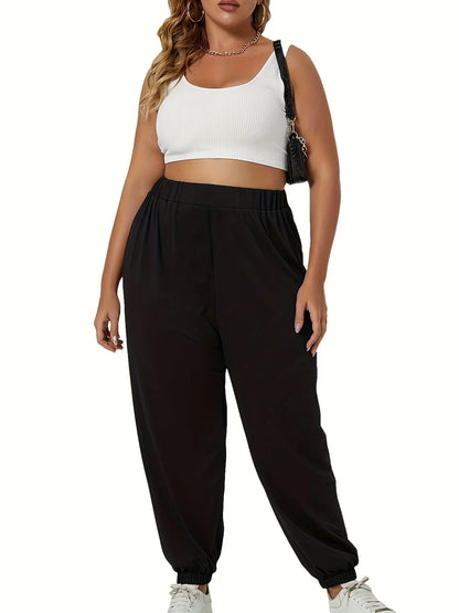 Women's plus size knitted fabric casual paragraph leggings