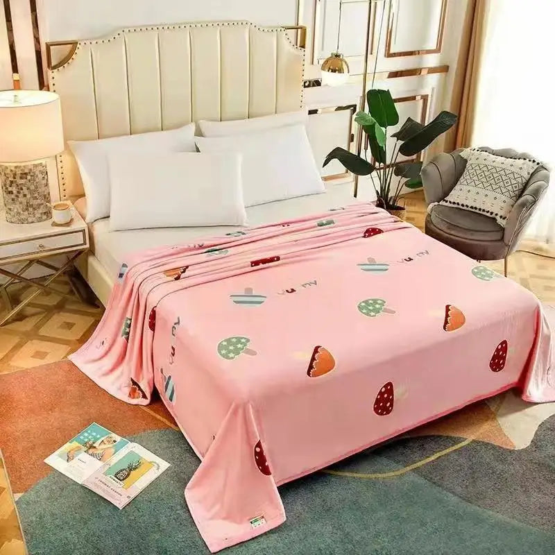 Thickened Velvet Blanket Children Single Double Person Fleece Coral Velvet Blanket Retail Coral Fleece Blanket Velvet Throw B...
