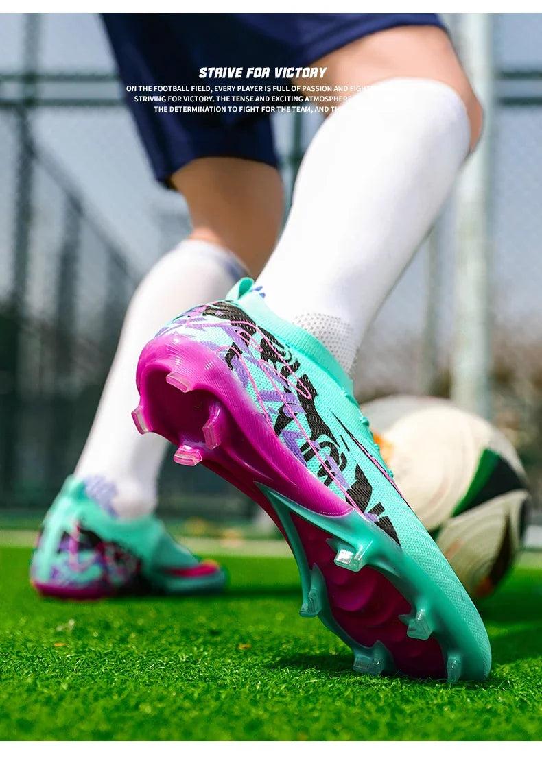New Men Soccer Shoes Sneakers Original Football Boots Training Long Spikes Drop Shipping Futsal Cleats Match Ultralight Indoor