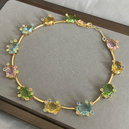 New necklaces for women's flower bracelets light luxury versatile high-end earrings niche design jewelry set