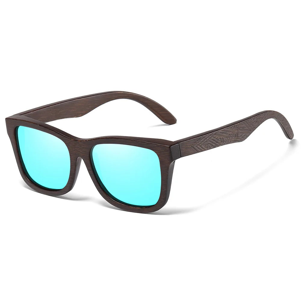 Natural Bamboo Wooden Handmade Polarized Sunglasses Unisex Retro Oversized Frame UV Protection Sun Glasses With Gift Box