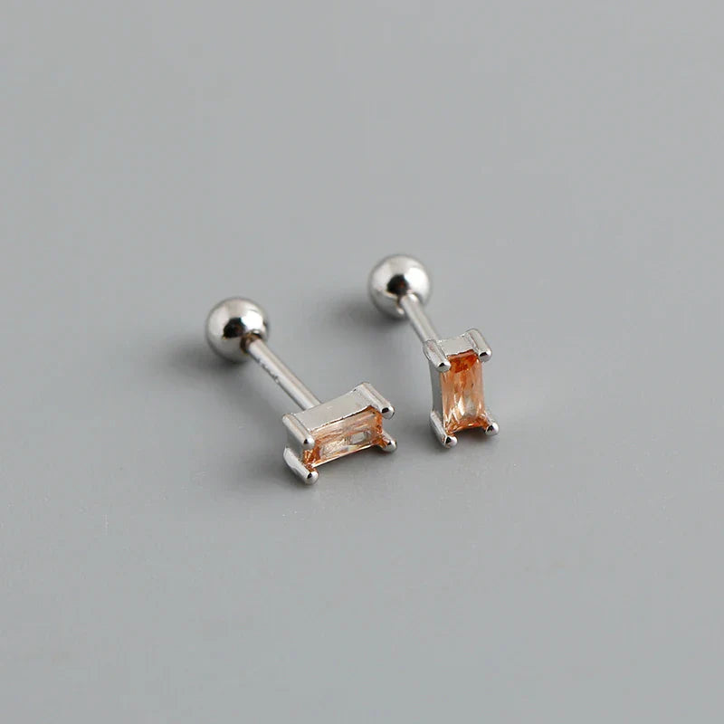 925 Sterling Silver Fashion Korean Petal Screw Bead Stud Earrings for Women Charm Ear Bone Piercing Jewelry Accessories