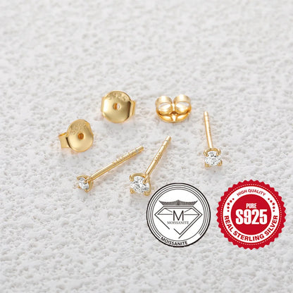 0.5-1.2 Carat D Color Moissanite Ear Stud Earrings For Women 925 Sterling Silver Sparkling Piercing Earring Fine Jewelry