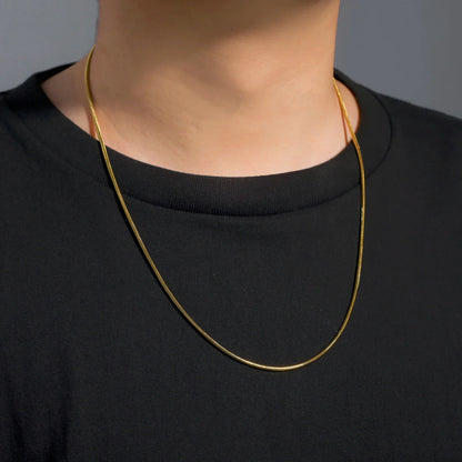 Stainless Steel Gold Color Round Snake Chain Necklace Women Men Long Neck Chains Trendy Punk Jewelry Gift Wholesale