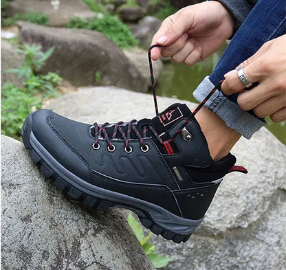 Brand Winter Men's Boots Warm Men's Snow Boots High Quality Leather Men Sneakers Outdoor Men Hiking Boots Work Shoes Size 39-46