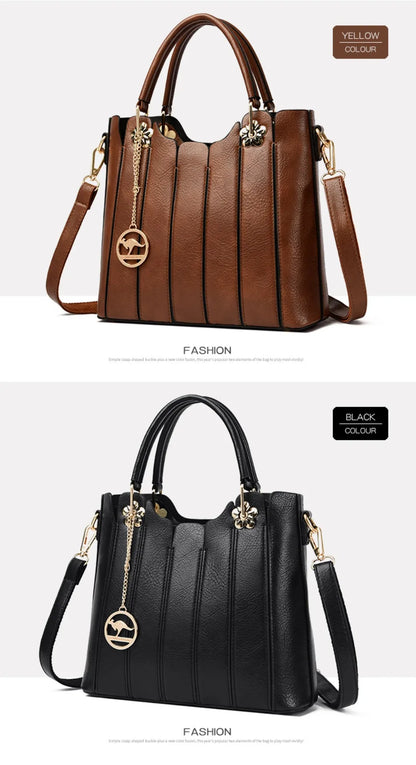 Genuine Brand Fashion Luxury High Quality 3 Layers Leather Handbag Women 2024 Crossbody Bags for Women Lady Large Capacity 2024