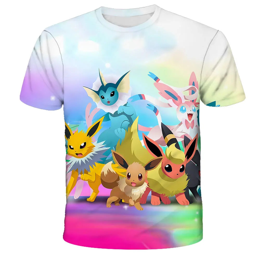 Anime Chilren's T-shirts Kids 3D T-shirts Boy's Clothing Boys Girls Short-sleeved Travel Parent-child Clothing