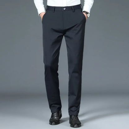 Business Formal Mens Casual Pants Autumn Winter Fashion Anti-wrinkle Straight Stretch Trousers Male Office Classic Suit Pants