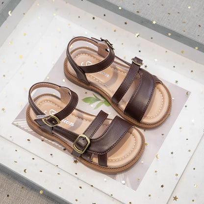 Children's Summer Sandals Hollow-out Woven Fashion Girls Beach Sandals Simple Fashion Kids Causal Flats Shoes Size 26-36