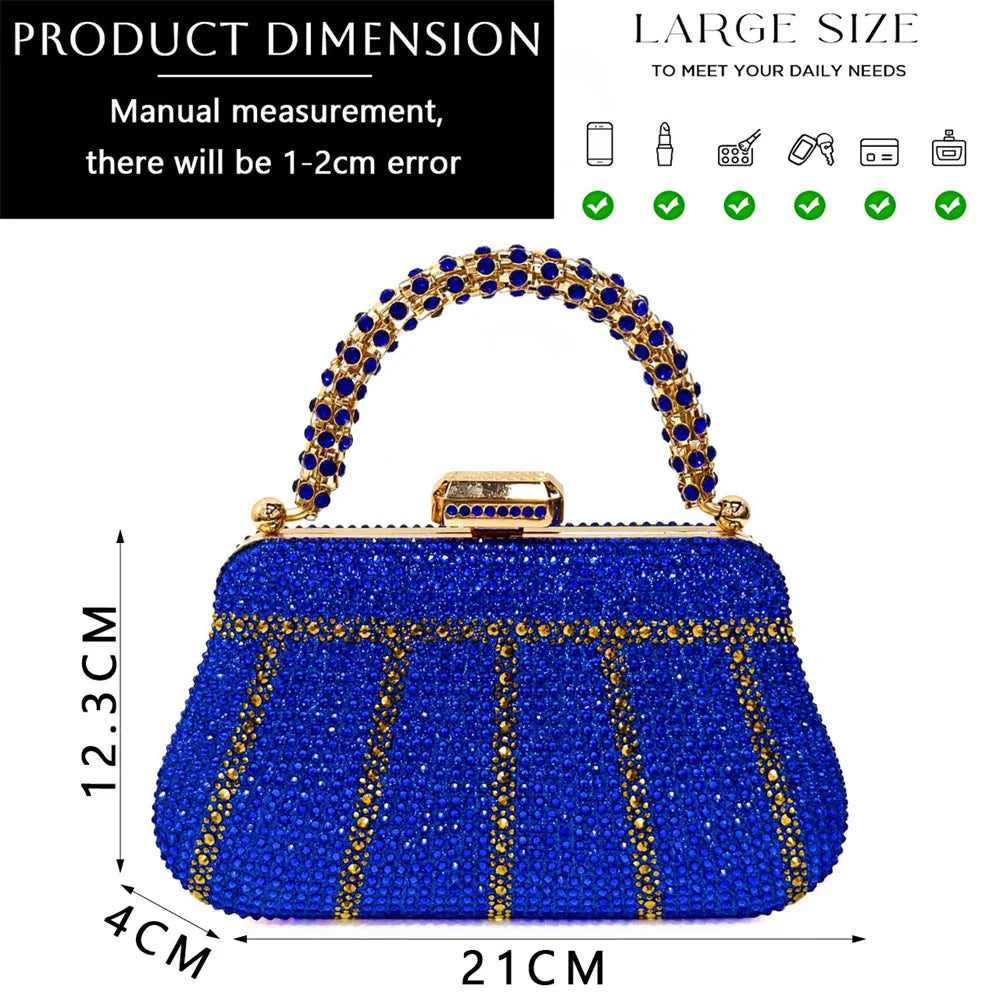 Special Design High Quality Orange Color African Women Shoes and Bag Set with Shinning Crystal for Wedding Party