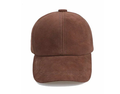Retro 2025 Men Suede Real Leather Baseball Caps Sheepskin Men Youth Duck Tongue Dad Hats Bombe Adjustable