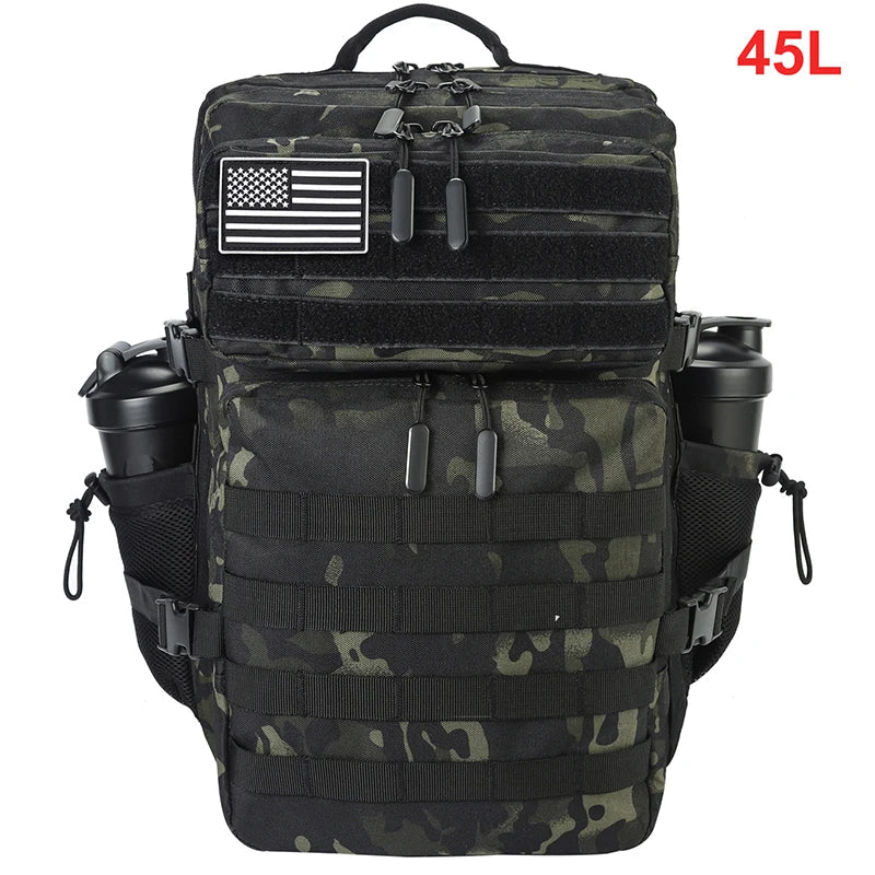 45L Tactical Backpack Men Outdoor Waterproof Sports Travel Gym Hiking Bug Out Bag Military Camping Hunting Survival Rucksack