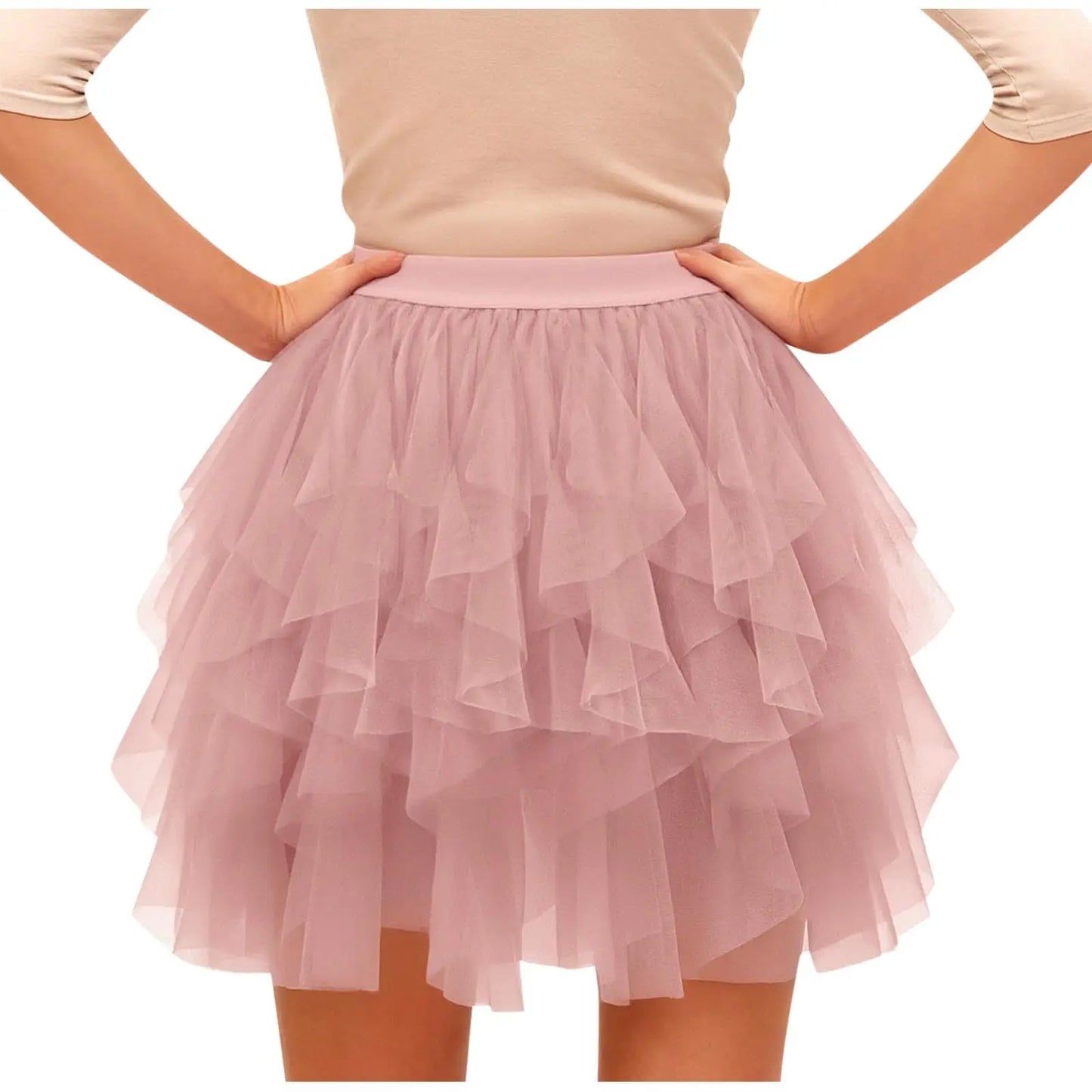 Women's Tulle Tutu Skirt Fashion Solid Color High Waist Mesh Skirt A-line Puff Skirt Cute Cake Skirt Cute Ballet Ball Half Skirt