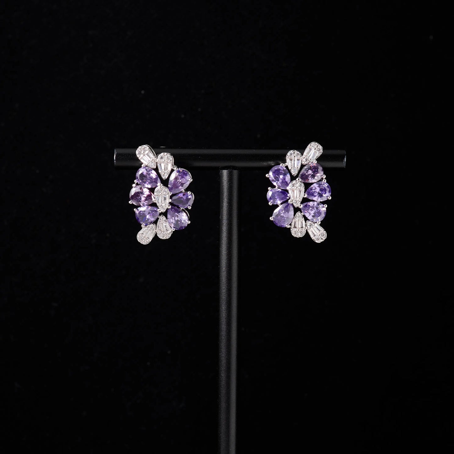 00086 Necklace Sets for Women Heart Water Drop Cubic Zirconia Layer Jewellery Set Dubai Saudi Party Engagement Accessory