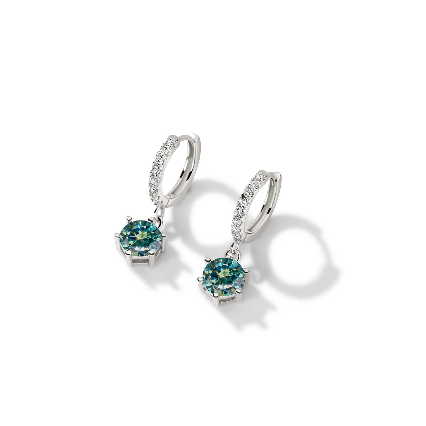925 Sterling Silver 1 Carat Moissanite Drop Earrings for Women Charm Engagement Fine Jewelry Gift for Female Party Date