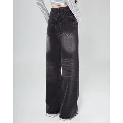 Summer Men Baggy Jeans Unisex Vintage American Style Straight Wide Leg Denim Pants Fashion Brand Hot Sale Casual Trousers