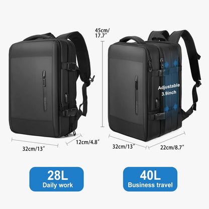 Men Backpack Business Travel Backpack Carry on Waterproof Expandable Backpacks Large Capacity Weekend Traveler Laptop Bag