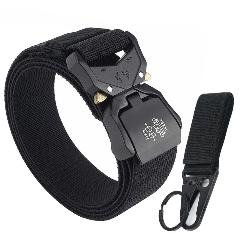 140cm Elastic Belt For Men Aluminum Alloy Quick Release Buckle Strong Nylon Tactical Belt Male Military Accessories