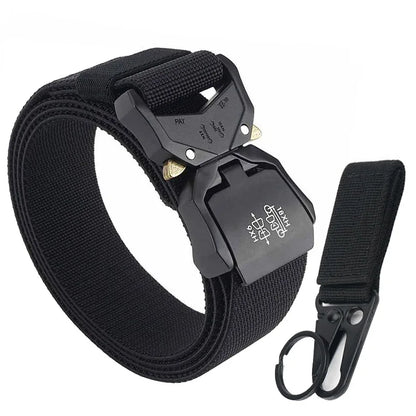 140cm Elastic Belt For Men Aluminum Alloy Quick Release Buckle Strong Nylon Tactical Belt Male Military Accessories