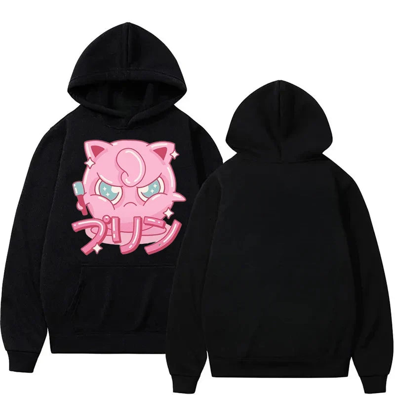 Cartoon Joint 2025 Autumn/Winter Men's Hoodie Loose Cute Jigglypuff Animation Printing Casual Trendy Cool Hooded Sweater
