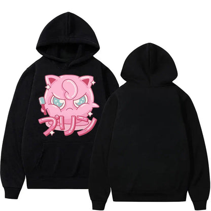 Cartoon Joint 2025 Autumn/Winter Men's Hoodie Loose Cute Jigglypuff Animation Printing Casual Trendy Cool Hooded Sweater