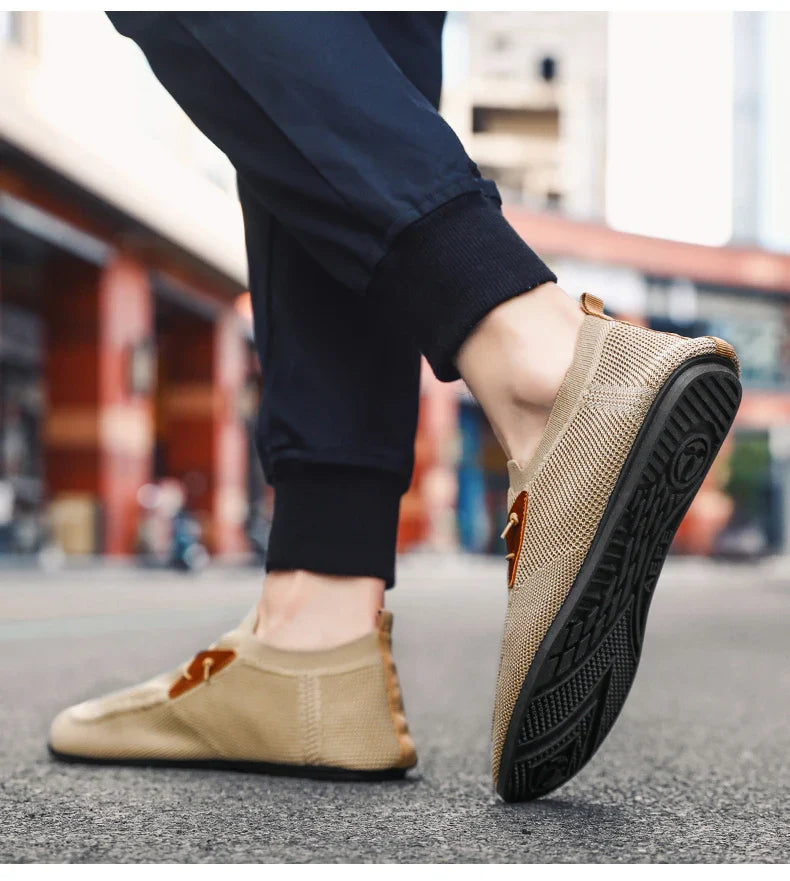 Mesh Loafers Men Driving Moccasins Thin Bottom Flats Walking Shoes Breathable Non Slip Casual Loafers Slip on Mens Shoes