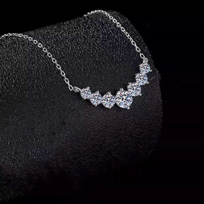 Moissanite Necklace for Women Wedding Fine Jewelry with Certificates 925 Sterling Silver Plated 18K White Gold Necklace