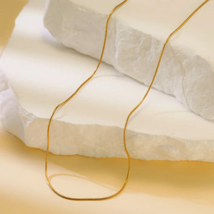 Stainless Steel Gold Color Chain Necklace Women Minimalist Cuban Paperclip Twisted Snake Chain Fashion Jewelry Wholesale